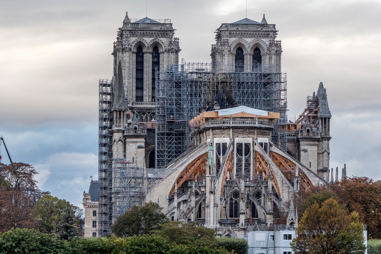 Notre-dame,Restoration.,Notre-dame,Cathedral,(paris),Was,Damaged,By,Fire,On